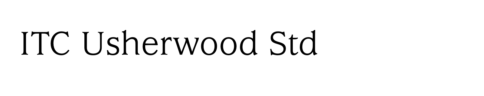 Nom de la famille ITC Usherwood Std composé dans la police