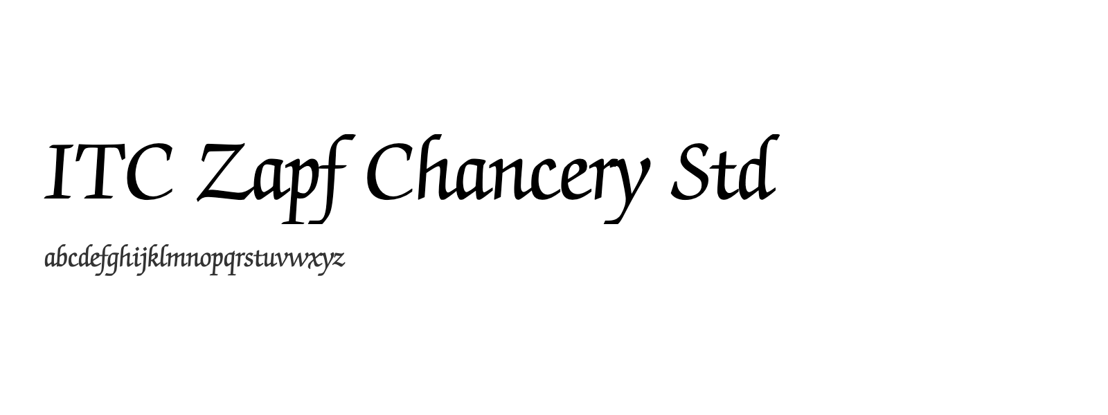Spécimen de ITC Zapf Chancery Std