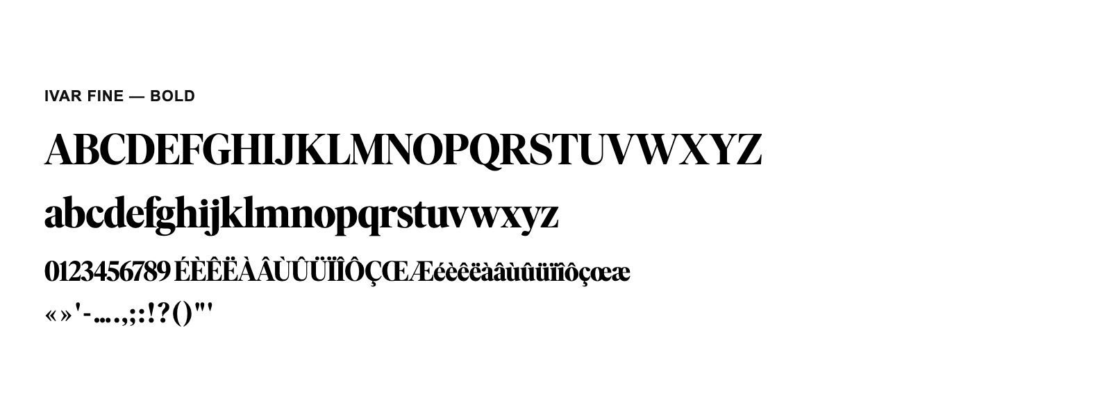 Spécimen de Ivar Fine Bold