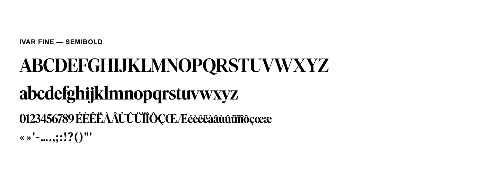Spécimen de Ivar Fine SemiBold
