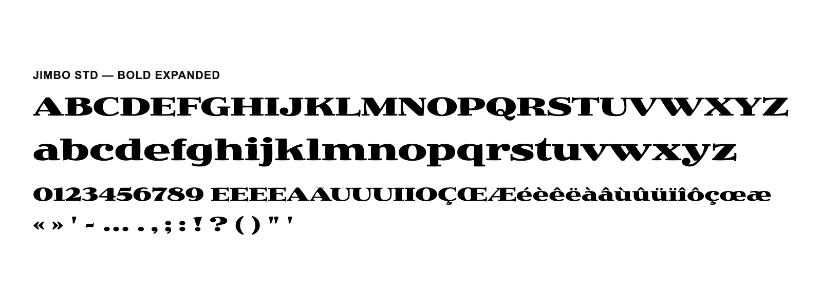 Spécimen de Jimbo Std Bold Expanded