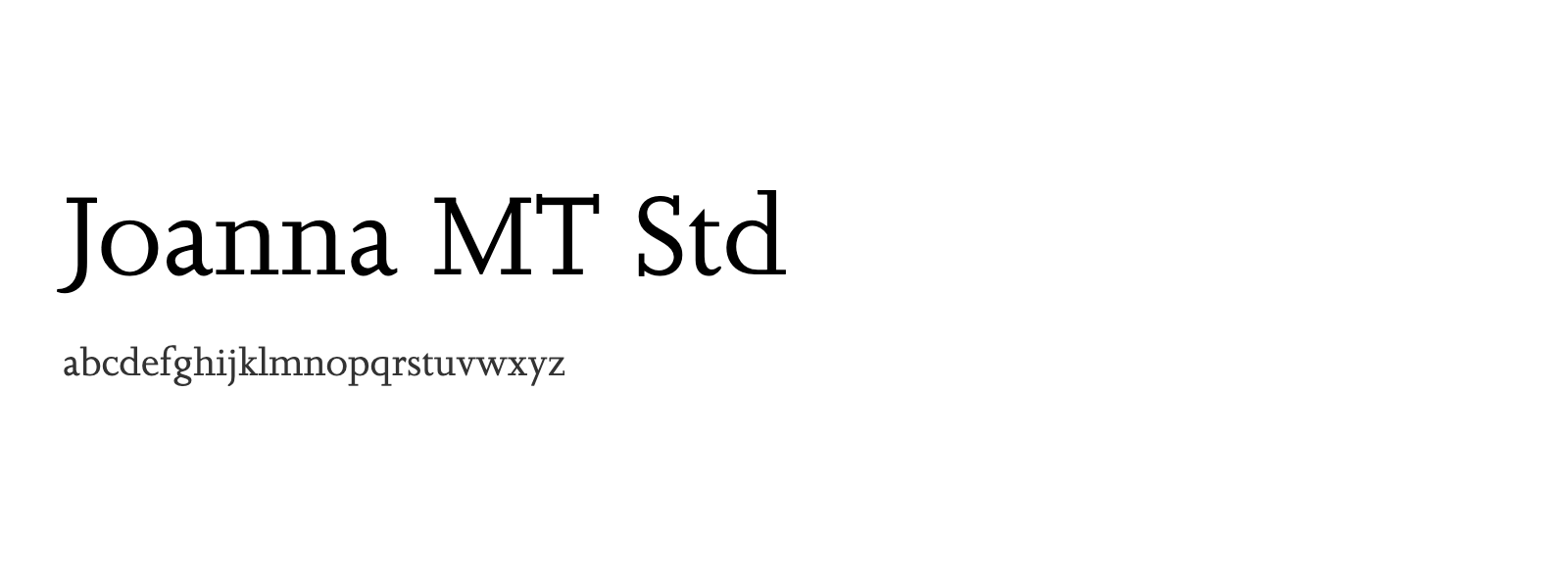 Spécimen de Joanna MT Std