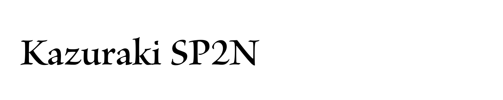 Nom de la famille Kazuraki SP2N composé dans la police