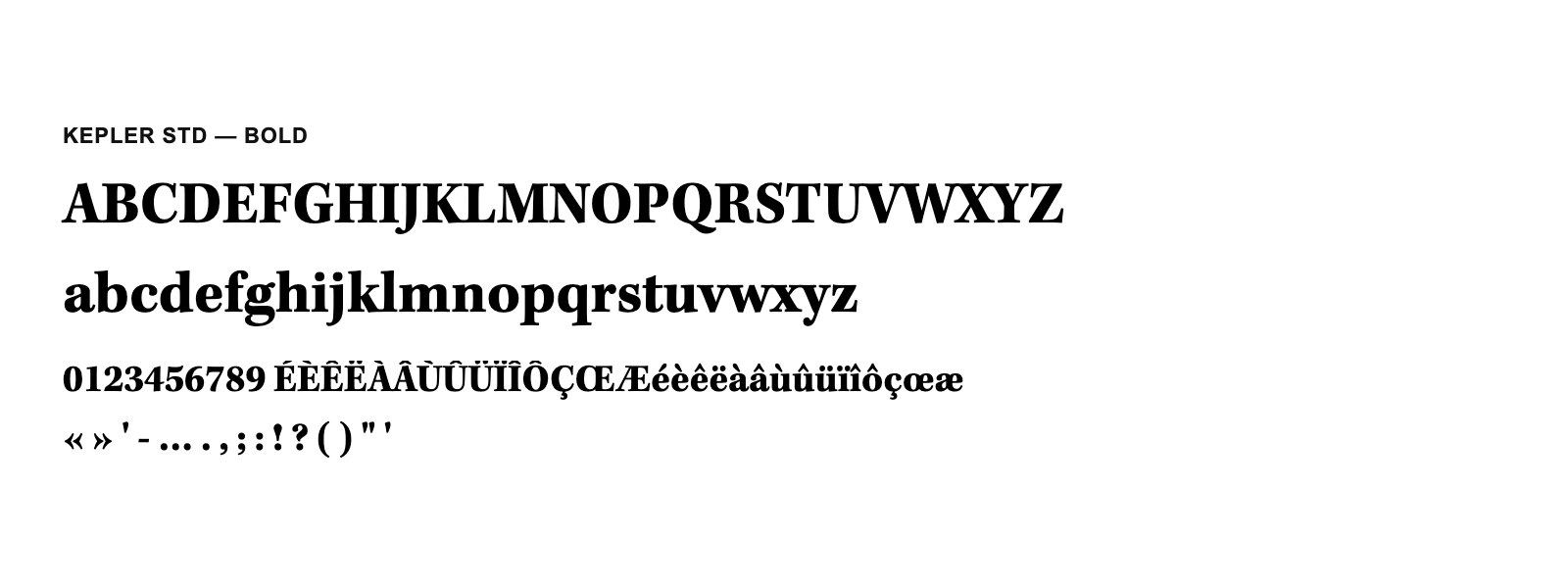 Spécimen de Kepler Std Bold