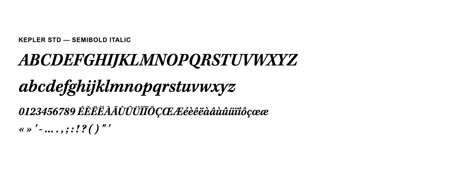 Spécimen de Kepler Std Semibold Italic