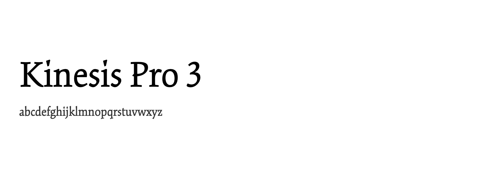 Spécimen de Kinesis Pro 3