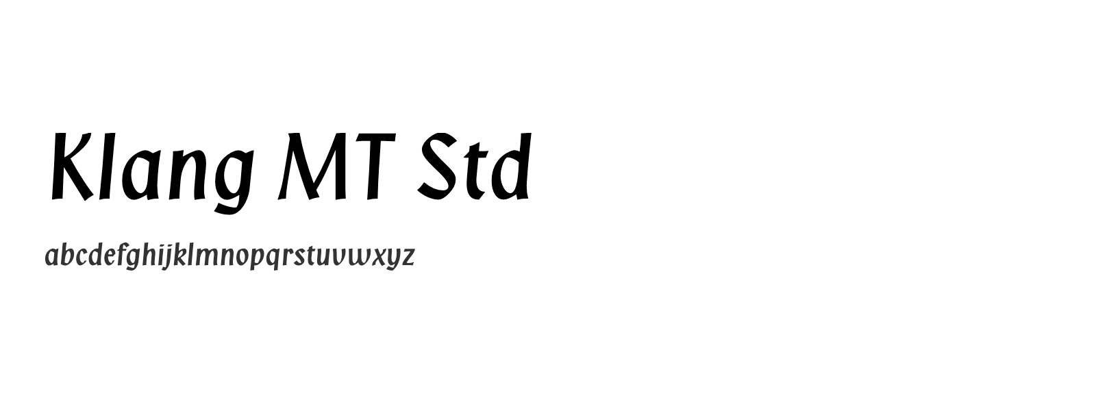 Spécimen de Klang MT Std
