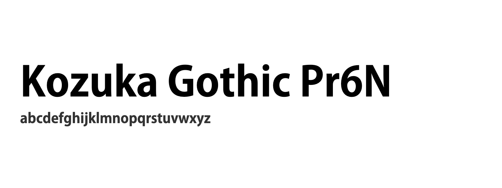 Spécimen de Kozuka Gothic Pr6N