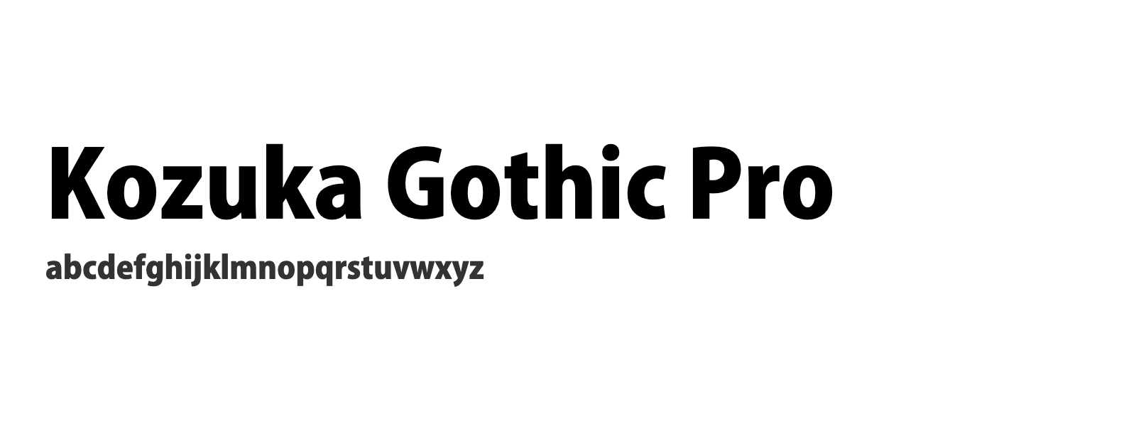 Spécimen de Kozuka Gothic Pro