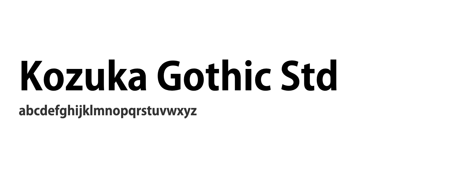 Spécimen de Kozuka Gothic Std