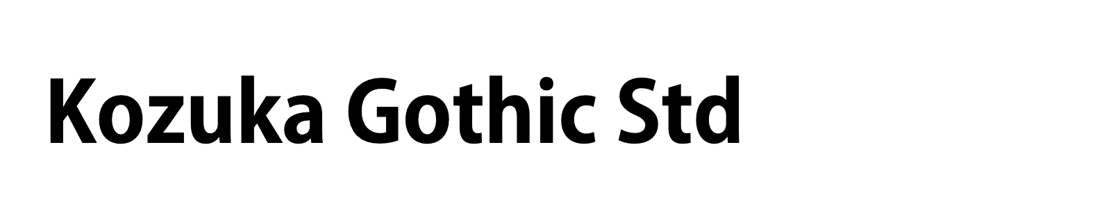 Nom de la famille Kozuka Gothic Std composé dans la police