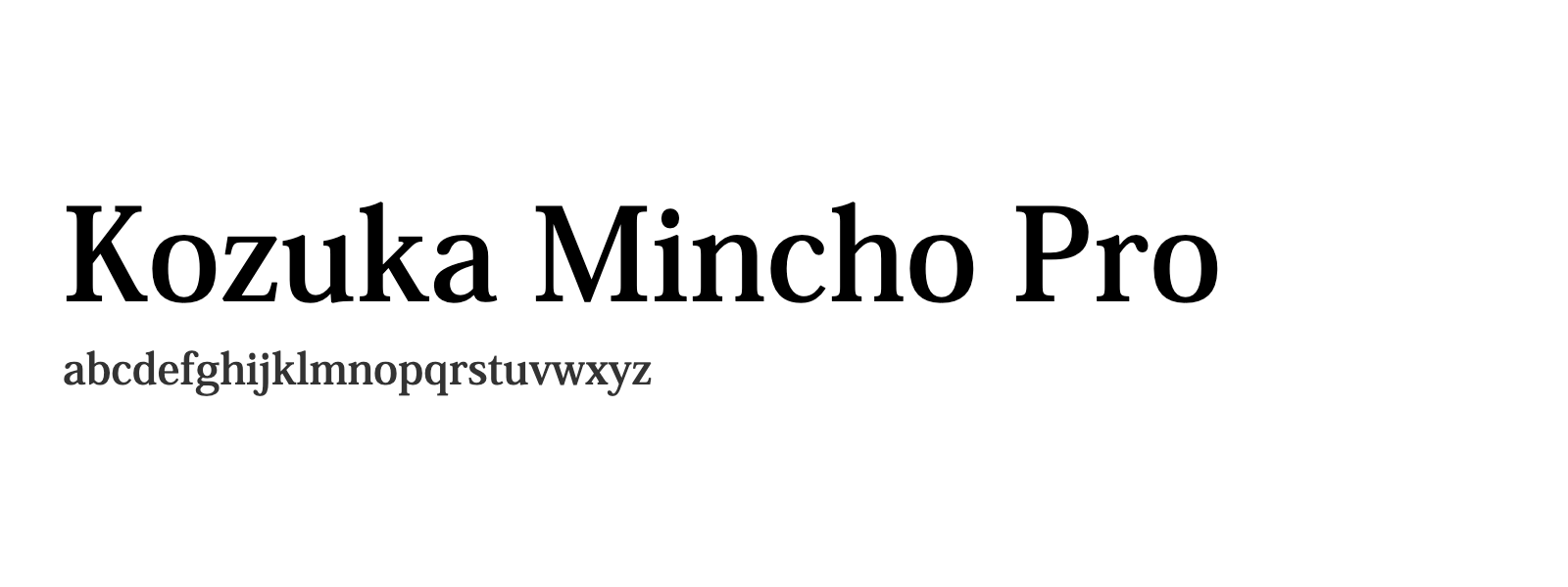 Spécimen de Kozuka Mincho Pro