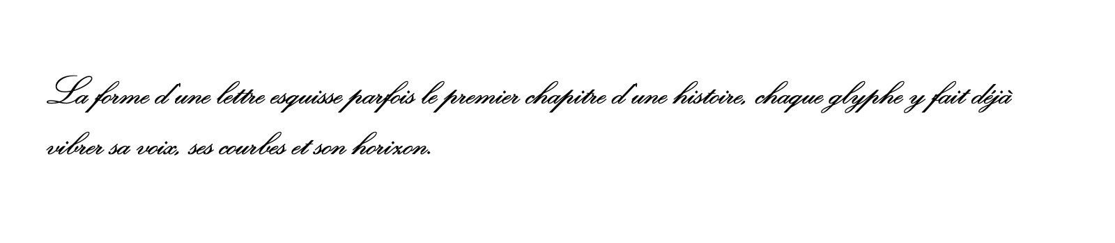 Phrase commune composée en Kuenstler Script LT Std