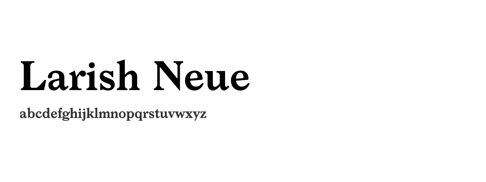 Spécimen de Larish Neue