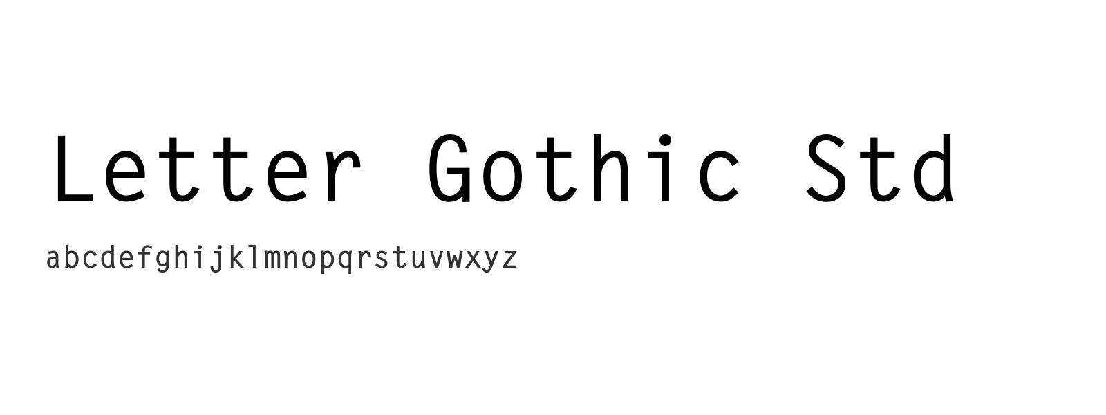 Spécimen de Letter Gothic Std