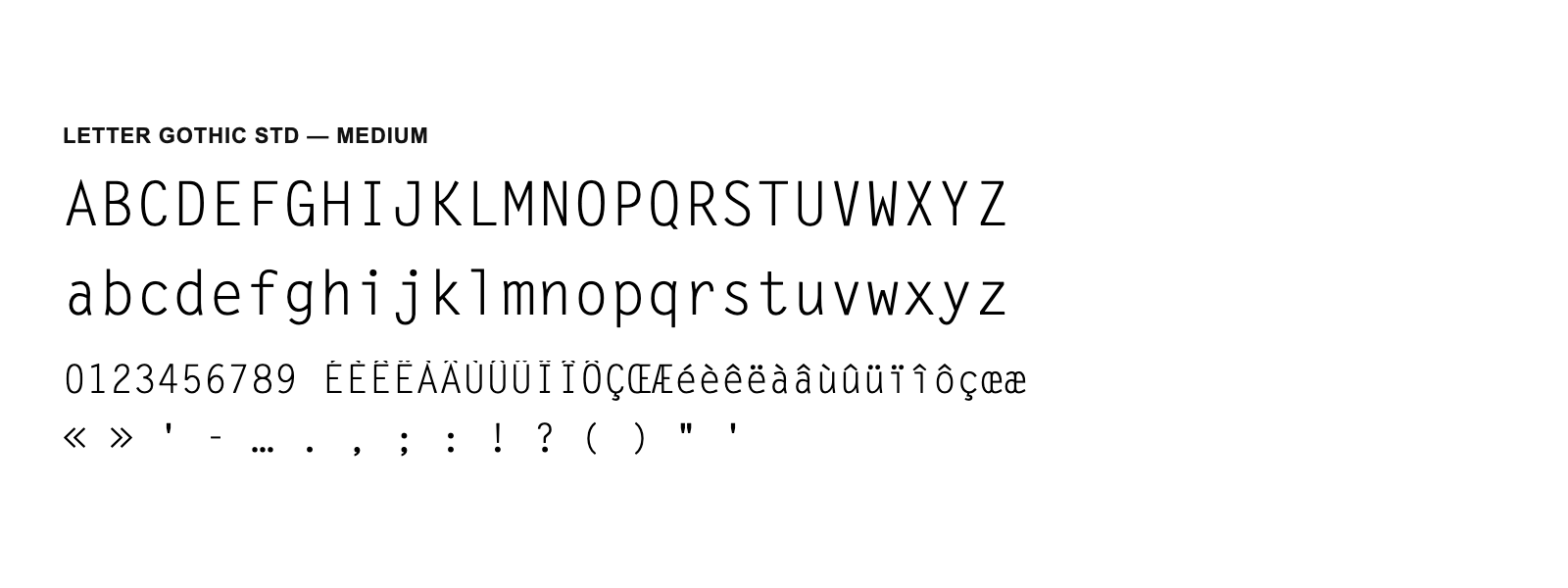 Spécimen de Letter Gothic Std Medium