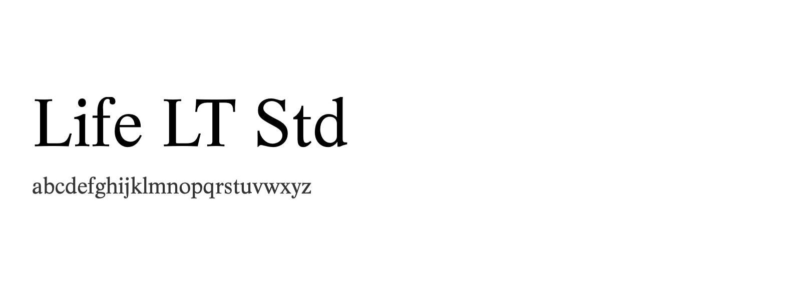 Spécimen de Life LT Std
