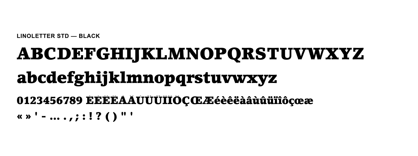 Spécimen de LinoLetter Std Black