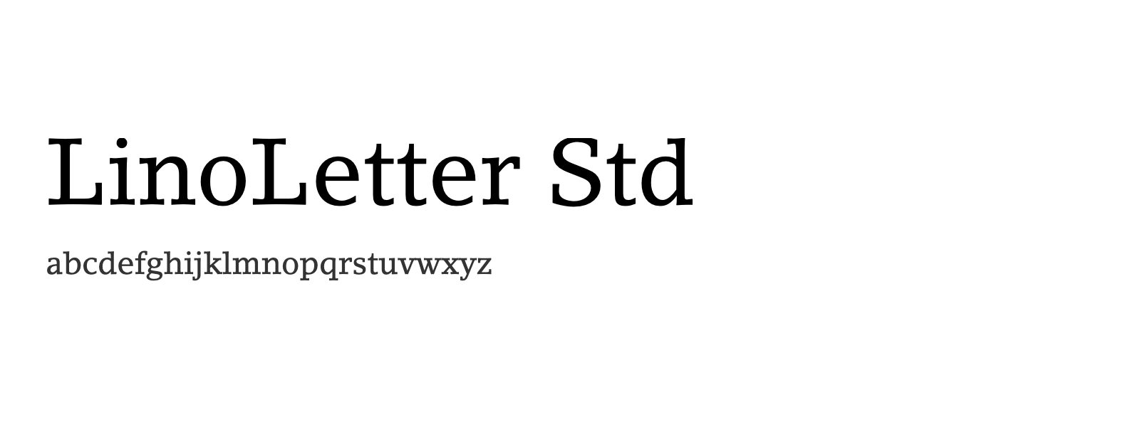 Spécimen de LinoLetter Std