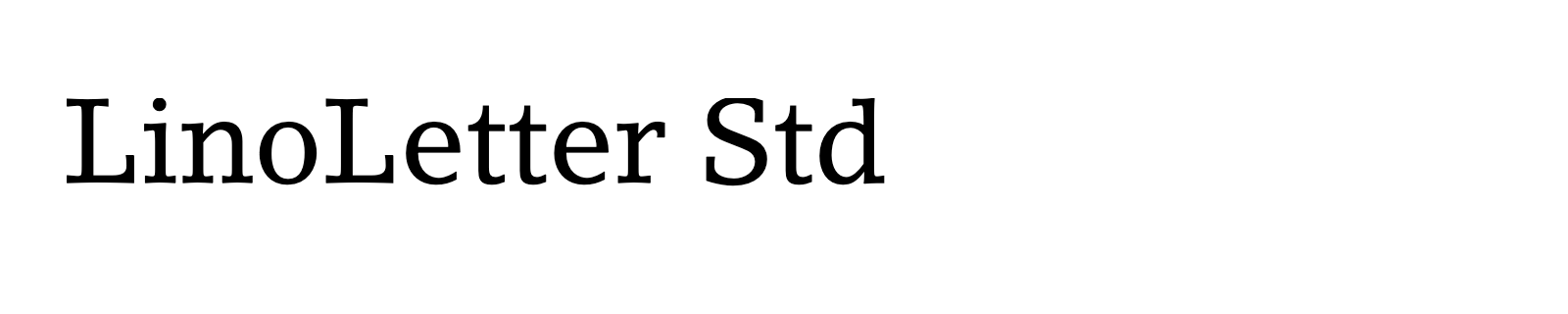 Nom de la famille LinoLetter Std composé dans la police