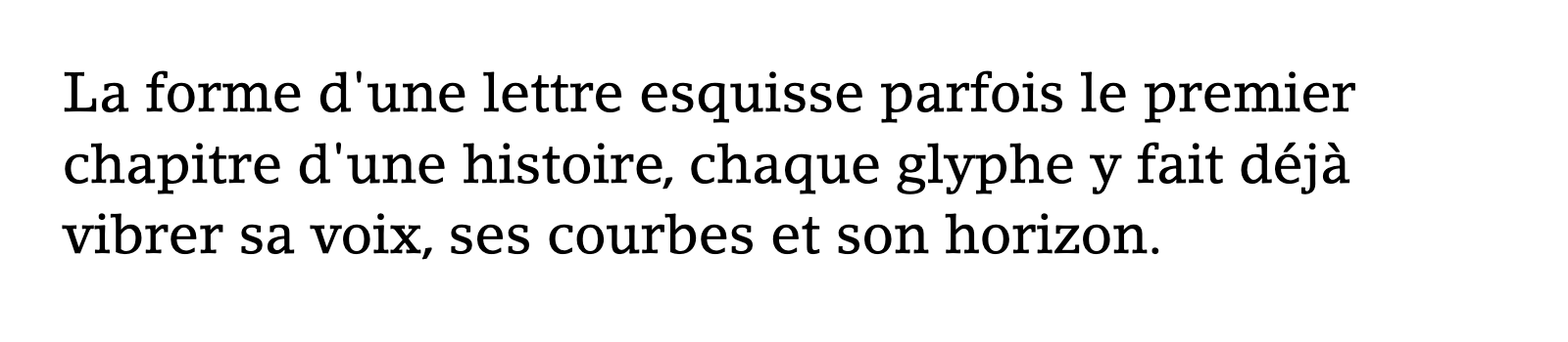 Phrase commune composée en LinoLetter Std