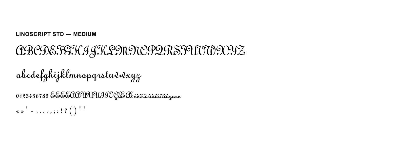 Spécimen de Linoscript Std Medium