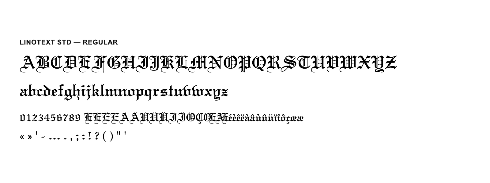 Spécimen de Linotext Std Regular