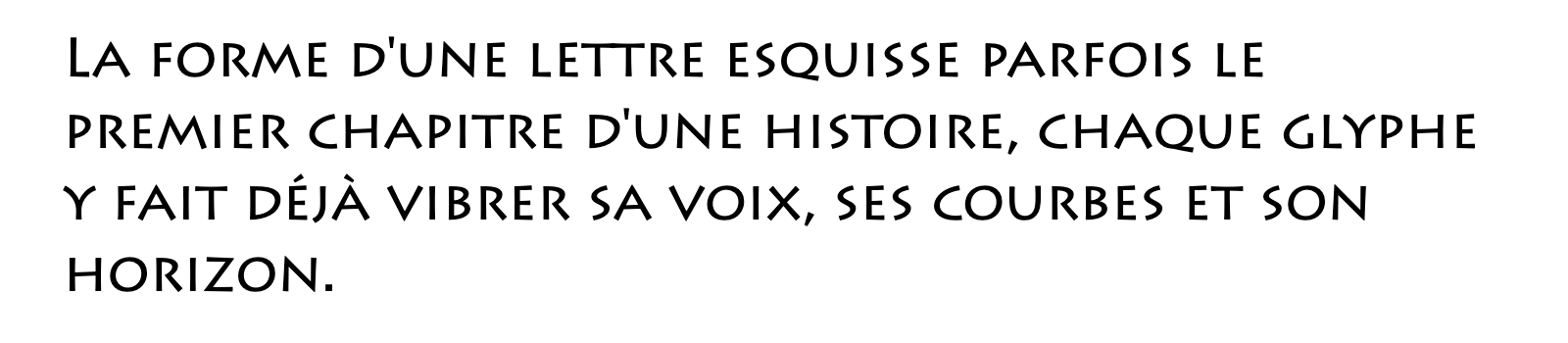 Phrase commune composée en Lithos Pro