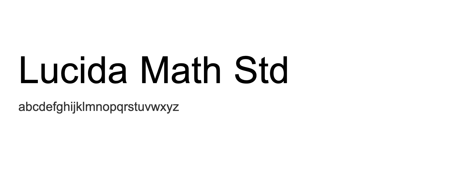 Spécimen de Lucida Math Std