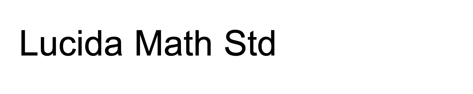 Nom de la famille Lucida Math Std composé dans la police
