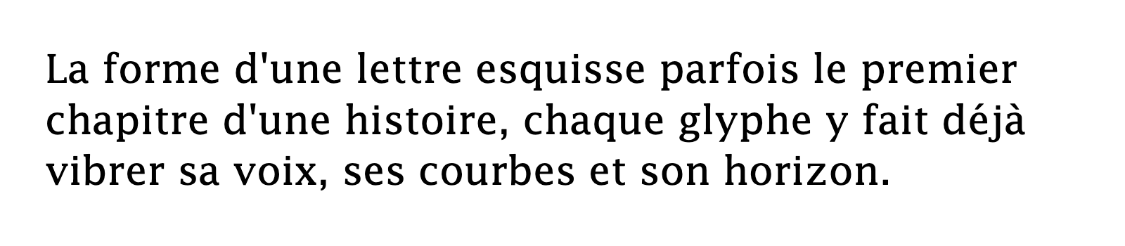 Phrase commune composée en Lucida Std