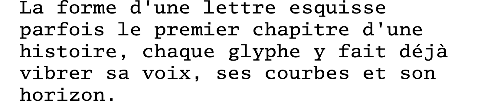 Phrase commune composée en Lucida Typewriter Std