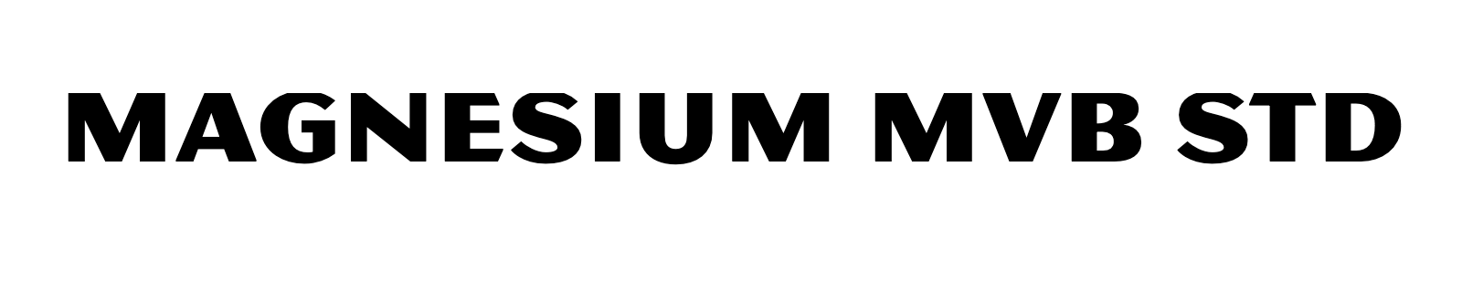 Nom de la famille Magnesium MVB Std composé dans la police