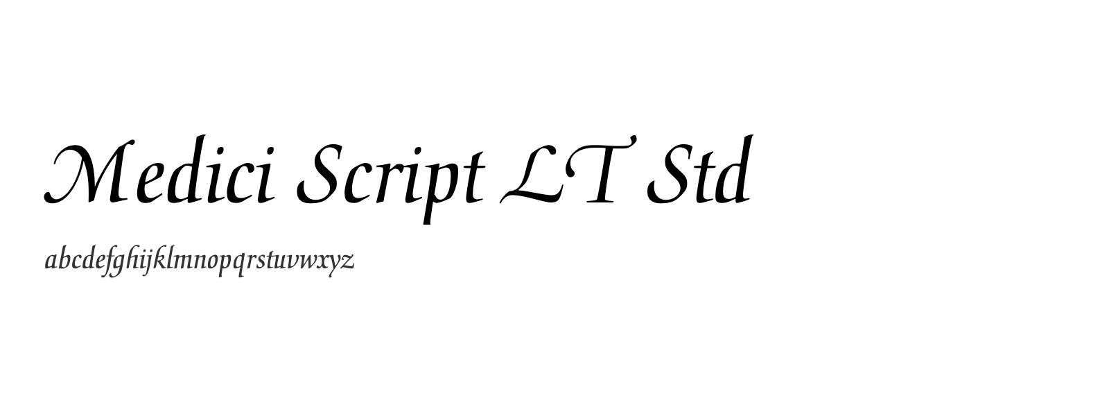 Spécimen de Medici Script LT Std