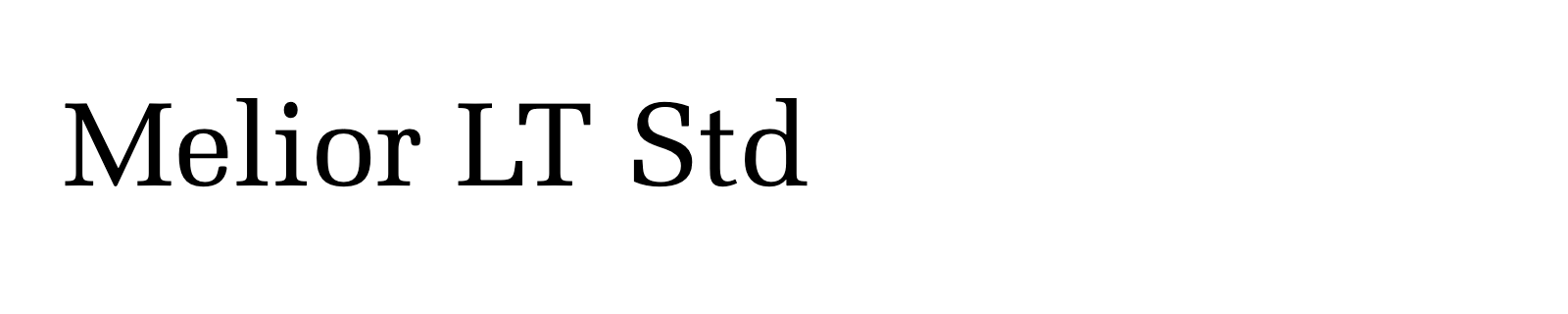 Nom de la famille Melior LT Std composé dans la police