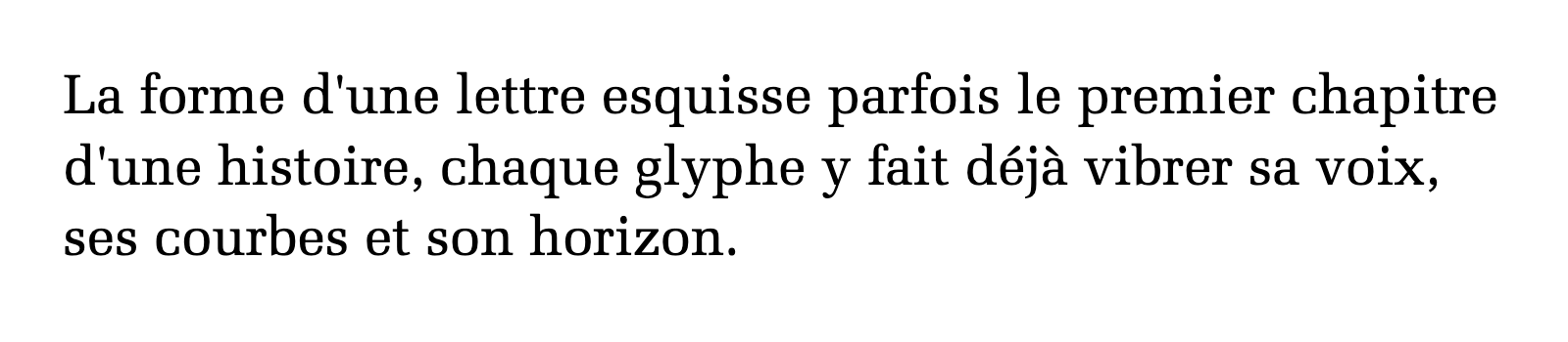 Phrase commune composée en Melior LT Std