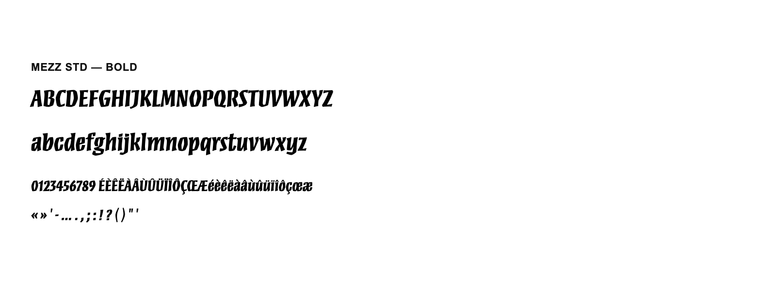 Spécimen de Mezz Std Bold