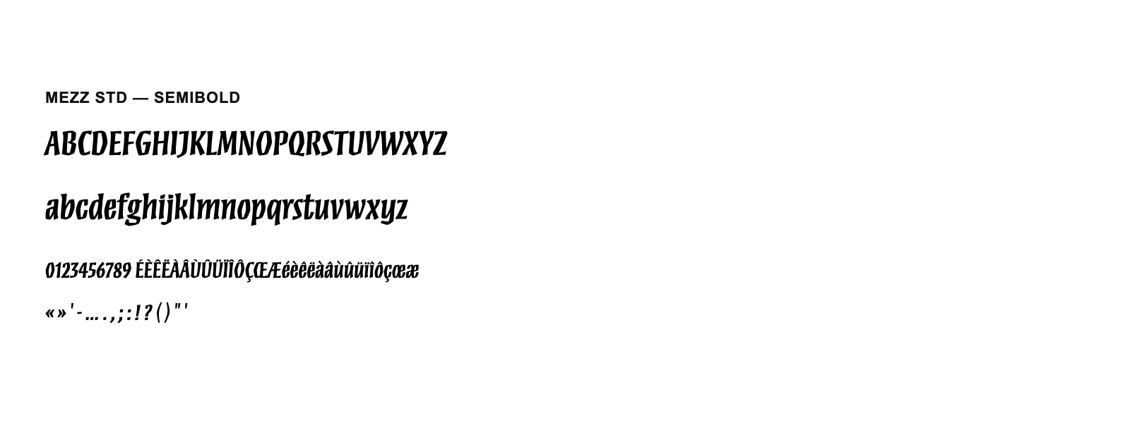 Spécimen de Mezz Std Semibold