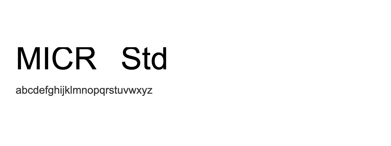 Spécimen de MICR Std