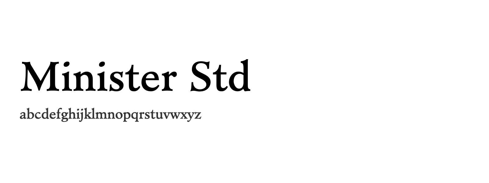 Spécimen de Minister Std