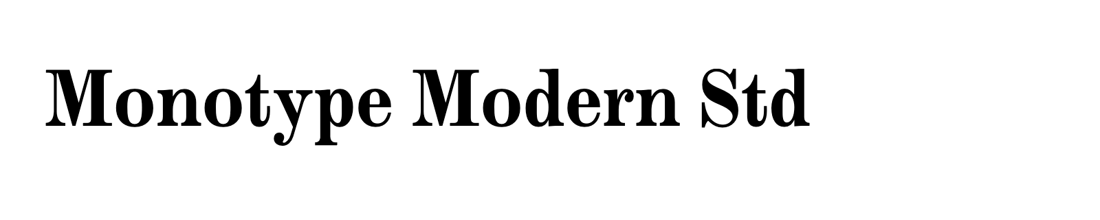 Nom de la famille Monotype Modern Std composé dans la police