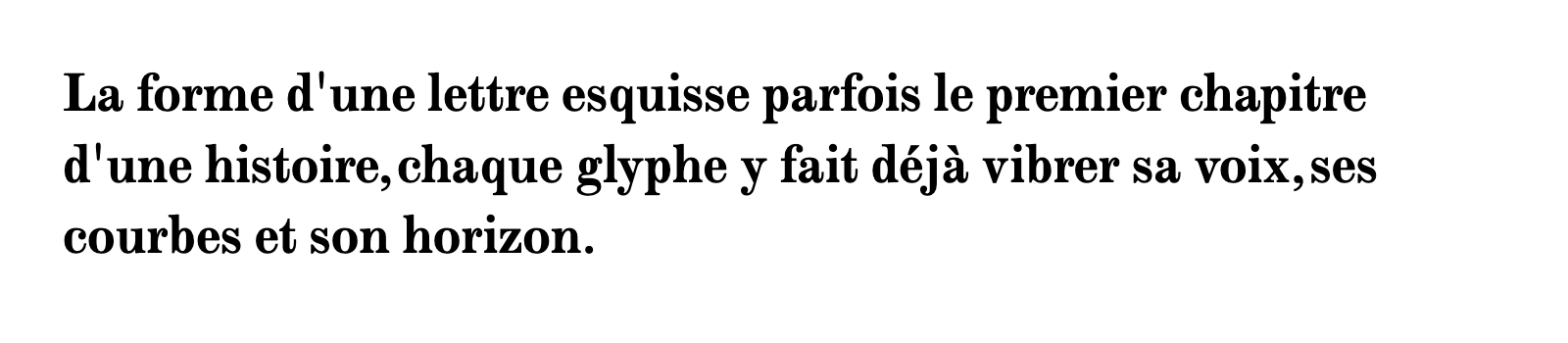 Phrase commune composée en Monotype Modern Std
