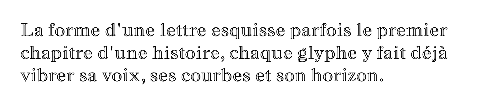 Phrase commune composée en Monotype Old Style MT Std