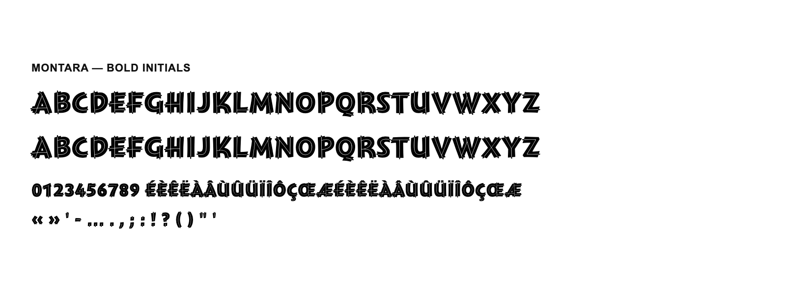Spécimen de Montara Bold Initials