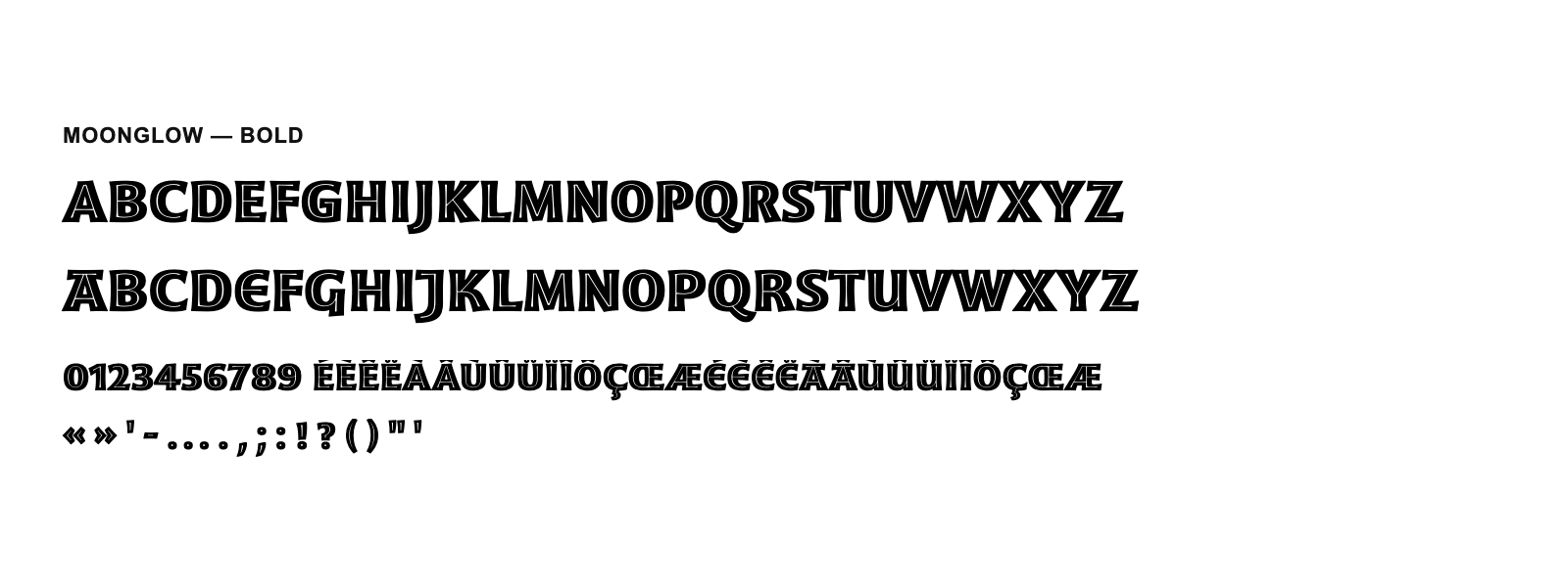 Spécimen de Moonglow Bold