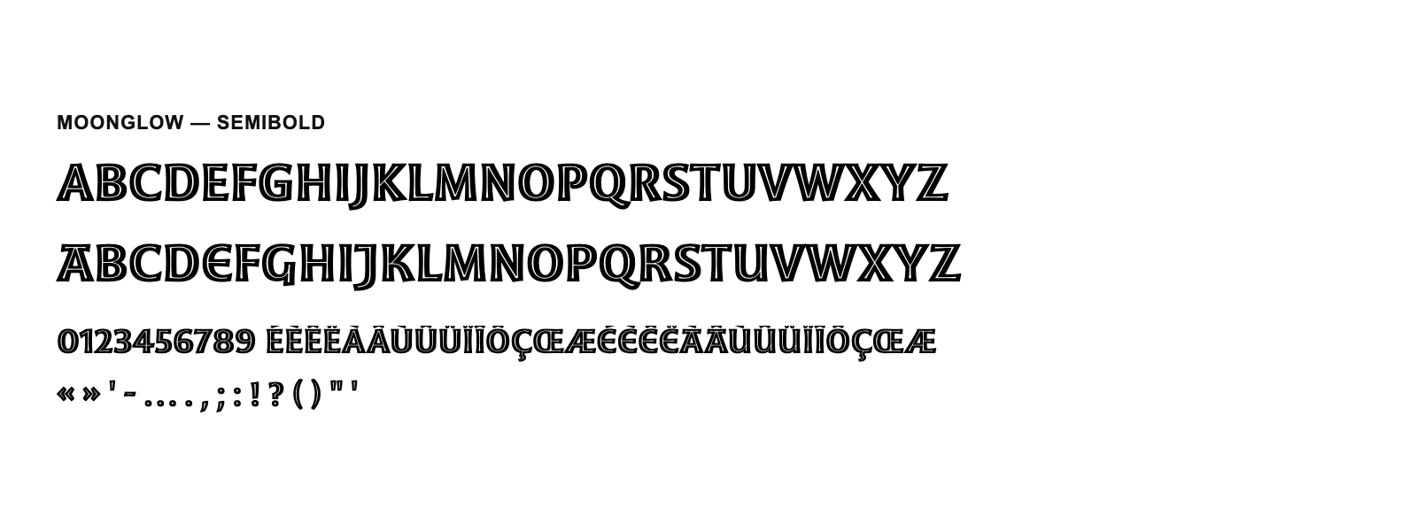 Spécimen de Moonglow Semibold
