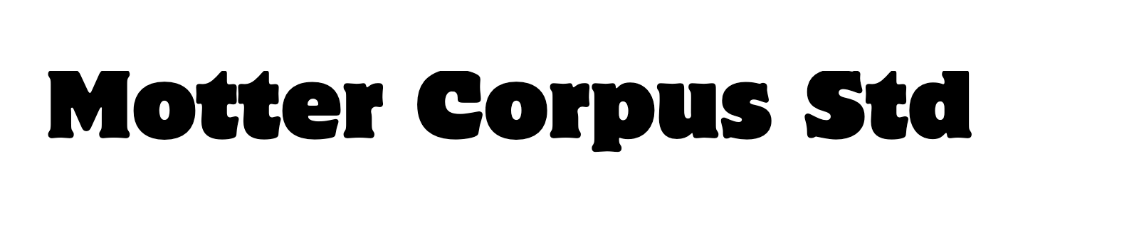 Nom de la famille Motter Corpus Std composé dans la police