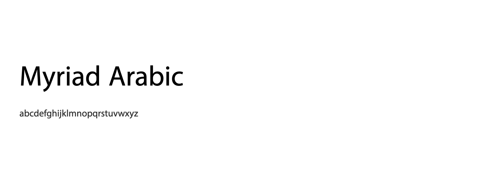 Spécimen de Myriad Arabic