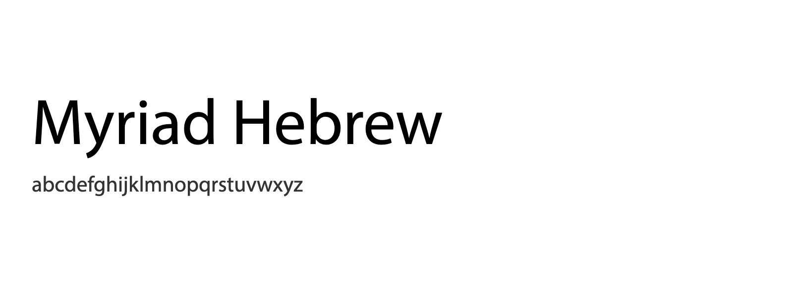 Spécimen de Myriad Hebrew
