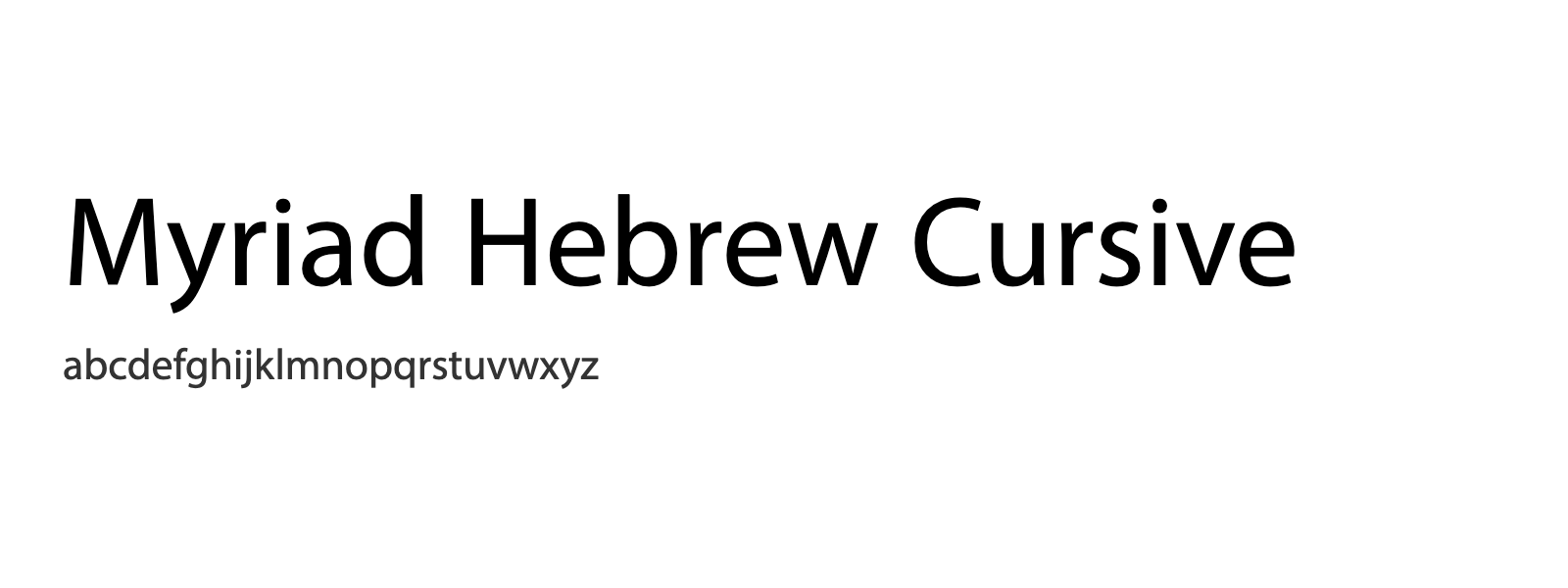 Spécimen de Myriad Hebrew Cursive